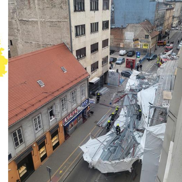 Meteoalarm, srušena skela u centru Zagreba