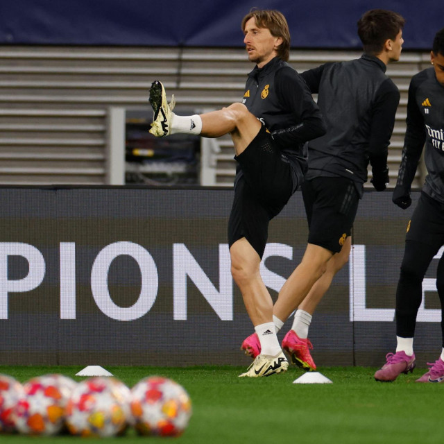 Luka Modrić na treningu Reala u Leipzigu