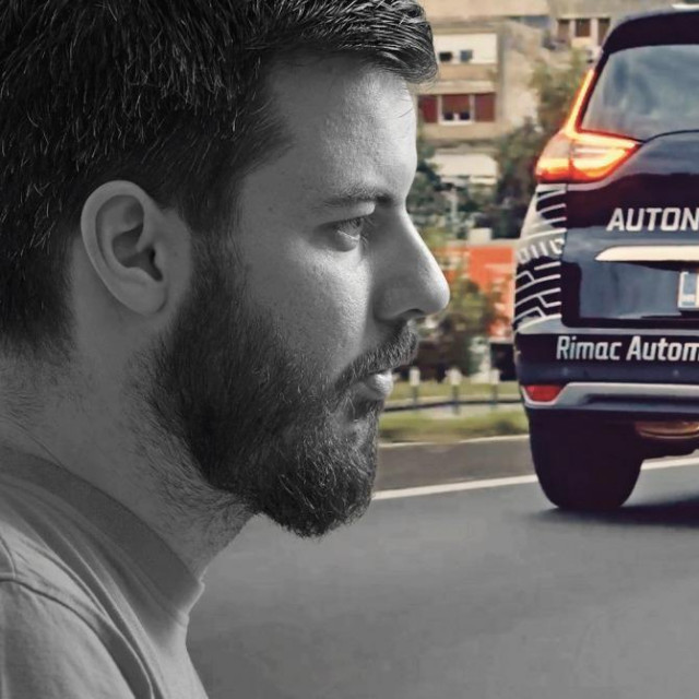 Mate Rimac i ilustracija testnog autonomnog vozila