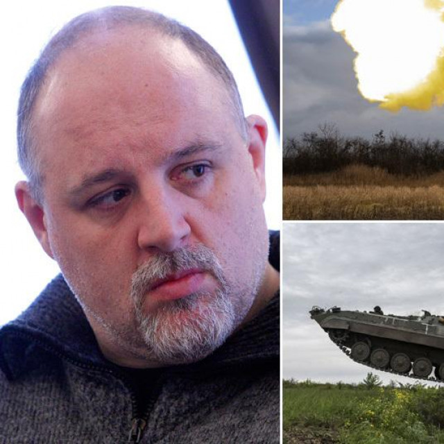 Igor Tabak; francuska samohodna haubica Cezar na fronti u Ukrajini; ukrajinski oklopnjak; ukrajinski vojnik nosi granatu od 155mm