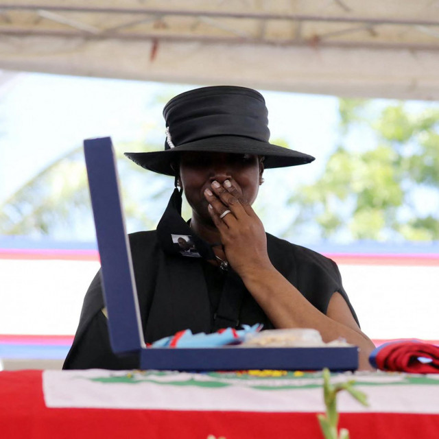 Martine Moïse​ tijekom pogreba njezinog muža, predsjednika Haitija Jovenela Moïse​a
