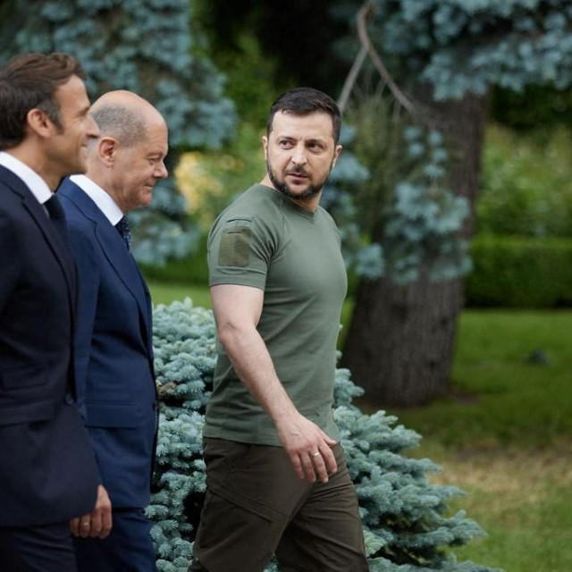 Emmanuel Macron, Olaf Scholz i Volodimir Zelenski