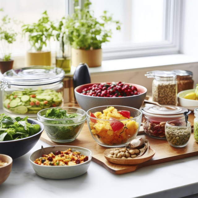 Ilustracija, namirnice u kuhinji