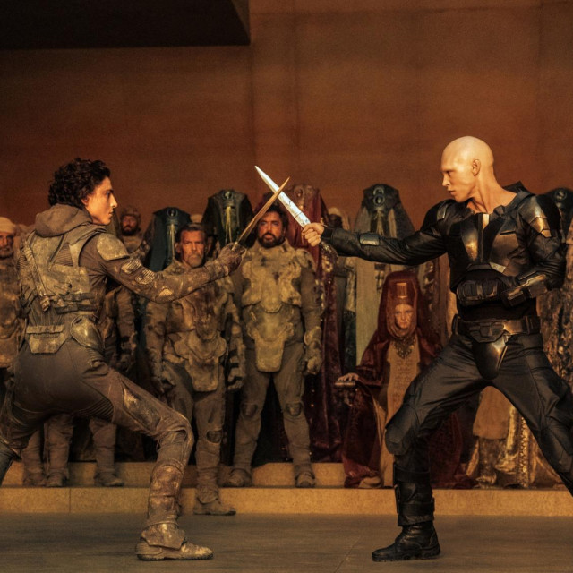 Timothée Chalamet i Austin Butler, Warner Bros, Dina: Drugi dio (2024). 