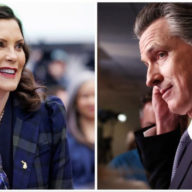 Gretchen Whitmer i Gavin Newsom
