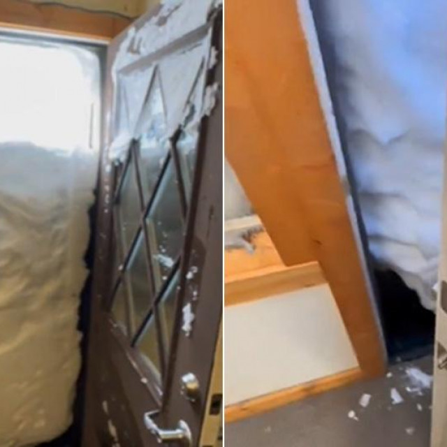 Vrata zatrpana snijegom, doslovce