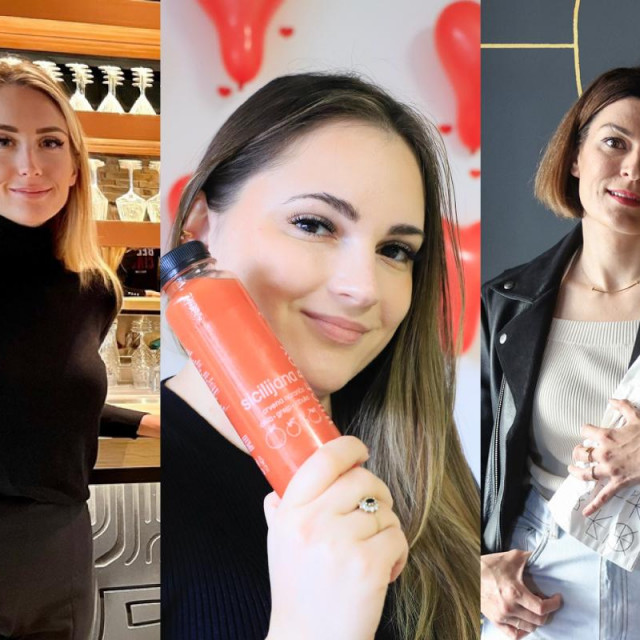 S desna na lijevo: Ivana Urem Marohnić, vlasnica pekare Korica; Ivona Poljak, vlasnica Juice Boxa i Klaudia Baschiera, vlasnica pizzerie Baschiera