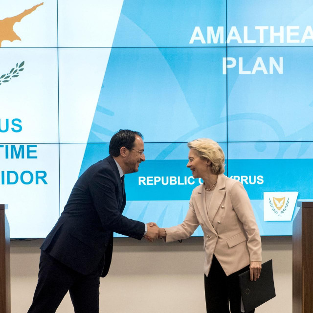 Predsjednica Europske komisije Ursula von der Leyen nakon dogovora sa ciparskim predsjednikom Nikosom Christodoulidesom