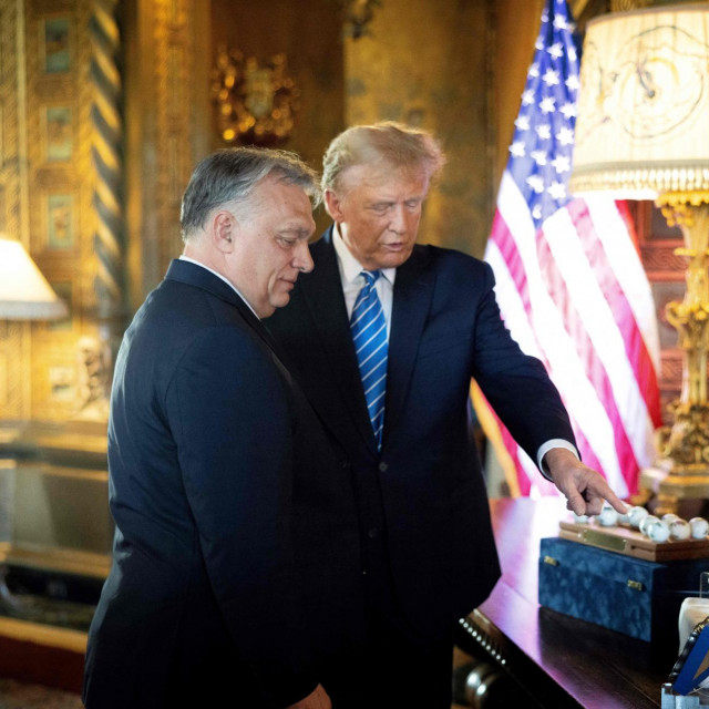 Viktor Orban i Donald Trump u Trumpovoj rezidenciji Mar-a-Lago u Palm Beachu na Floridi