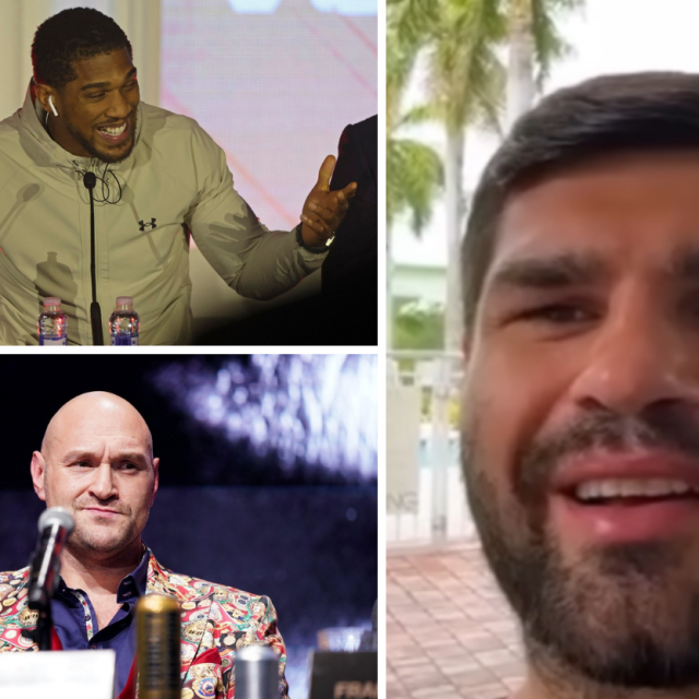 Anthony Joshua (gore lijevo) | Tyson Fury (dolje lijevo) | Filip Hrgović (desno)