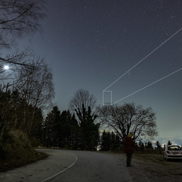 Komet 12P/Pons-Brooks, snimljen 13. ožujka 2023. godine sa sjeverne strane Medvednice