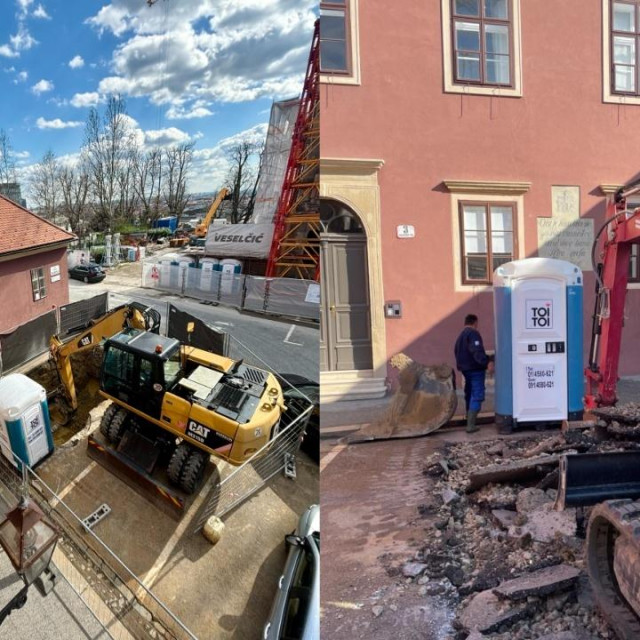 Postavljanje podzemnih spremnika za otpad ispred Palače Zrinski