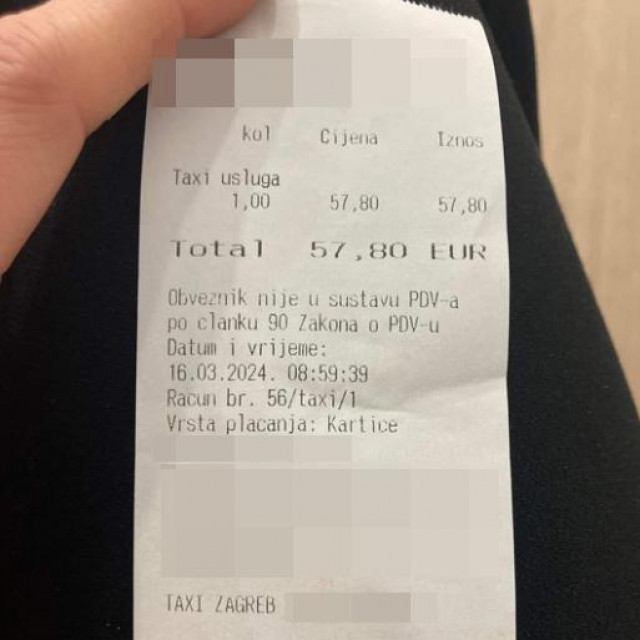 taksi račun