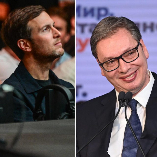 Donald Trump, njegov kći Ivanka Trump i njezin suprug Jared Kushner te Aleksandar Vučić