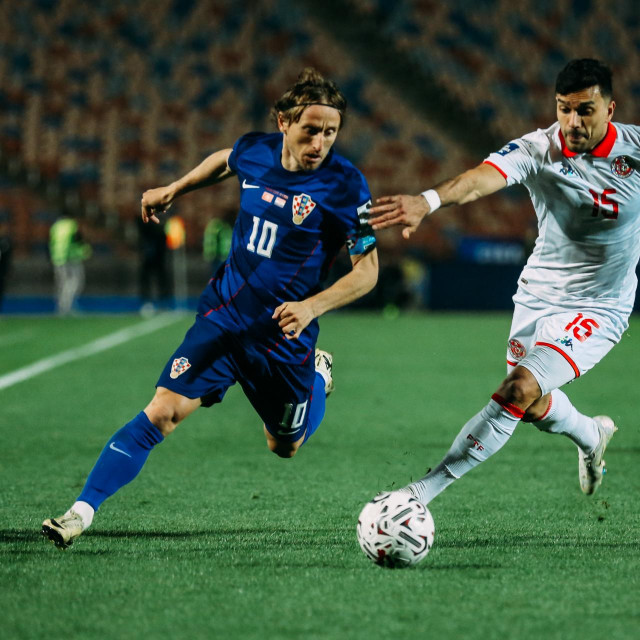 Modrić tijekom utakmice s Tunisom