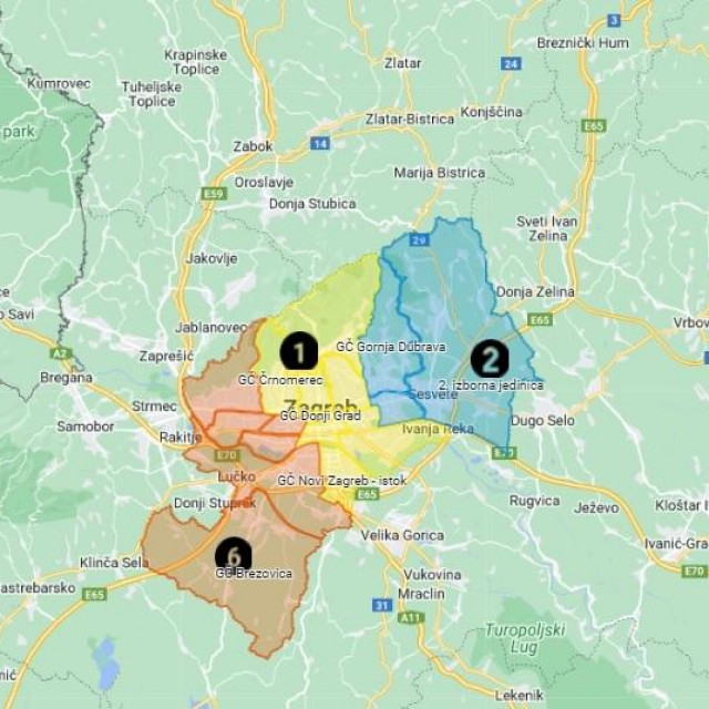 Gongova interaktivna karta