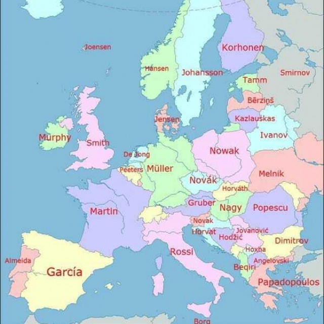 Mapa prezimena