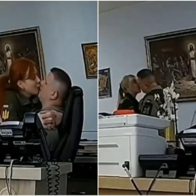 Ukrajinski vojnik u društvu žena