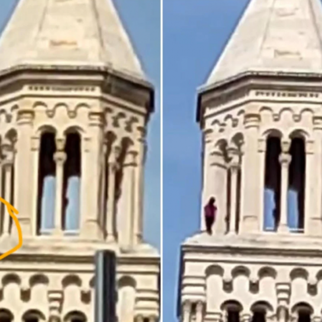 Mladi par na zvoniku sv. Duje