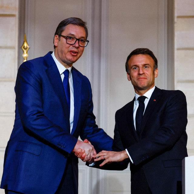 Aleksandar Vučić i Emmanuel Macron