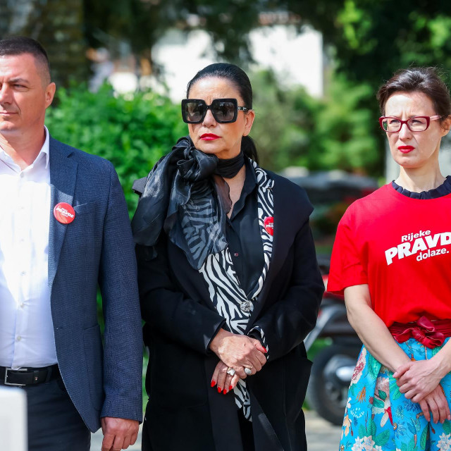 Predstavljanje kandidata liste Rijeke pravde za VI izbornu jedinicu.
Na fotografiji: Zvonimir Novosel, Alka Vuica, Dalija Orešković