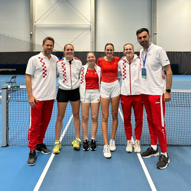 Hrvatska Billie Jean King Cup 2024 Litva - Marin Bradarić, Tara Würth, Antonia Ružić, Iva Primorac, Lea Bošković