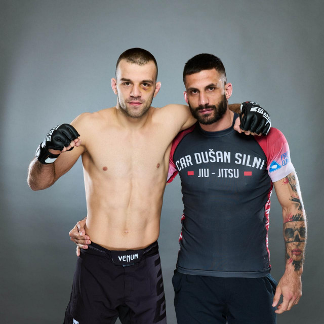 Nikola Joksović (lijevo) i njegov trener Nemanja Milošević (desno)