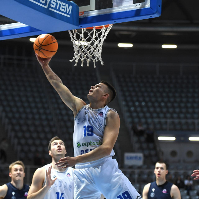 Zadar, 130324.
Dvorana Kresimira Cosica.
Kosarkaska utakmica 25. kola HT Premijer lige izmedju KK Zadar - KK Dubrava.
Na fotografiji: Arijan Lakic.
