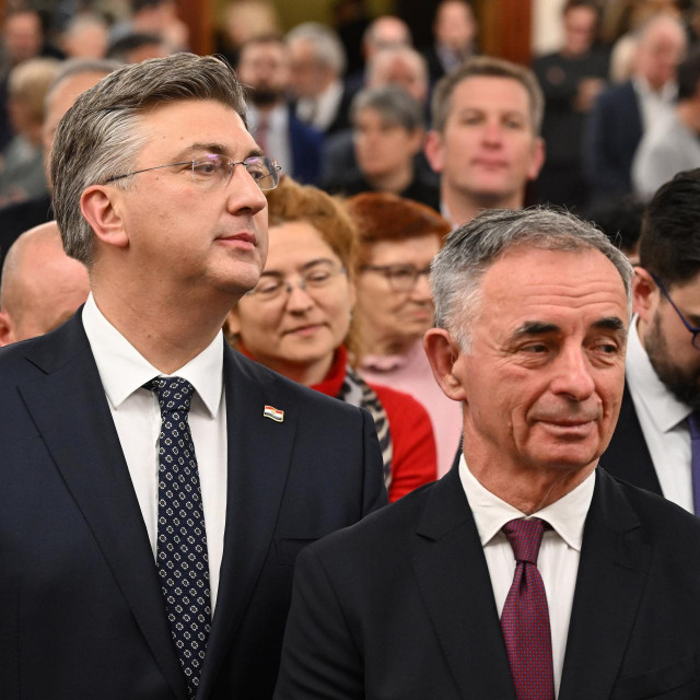 Na fotografiji: Andrej Plenković, Milorad Pupovac
 