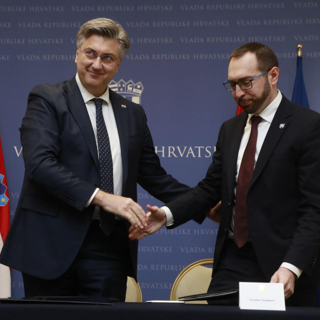 Andrej Plenković i gradonačelnik Zagreba Tomislav Tomašević
