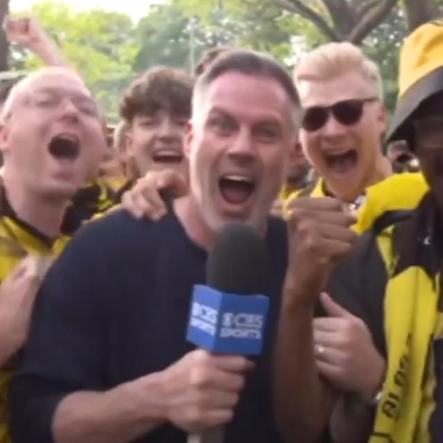 Jamie Carragher s navijačima Borussije