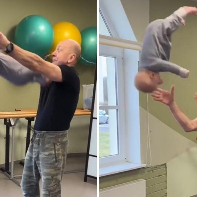 Otac baca dijete u zrak