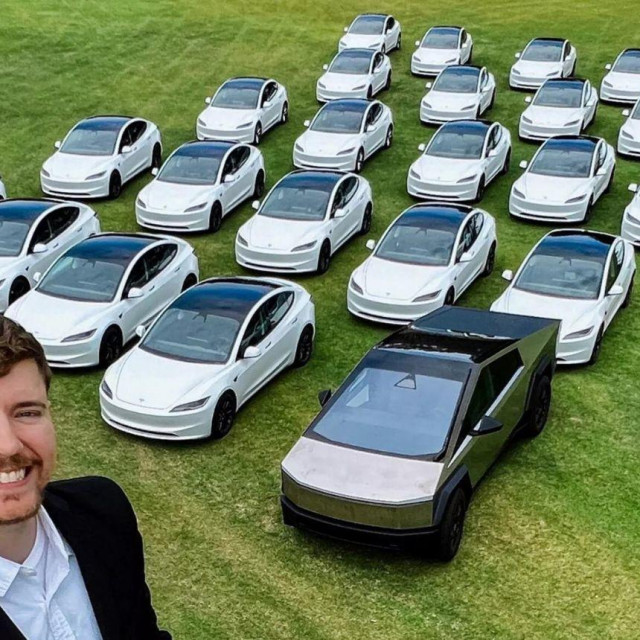 Mr Beast poklanja 26 Tesla