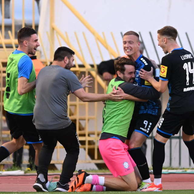 Slavlje igrača Varaždina tijekom utakmice s Hajdukom