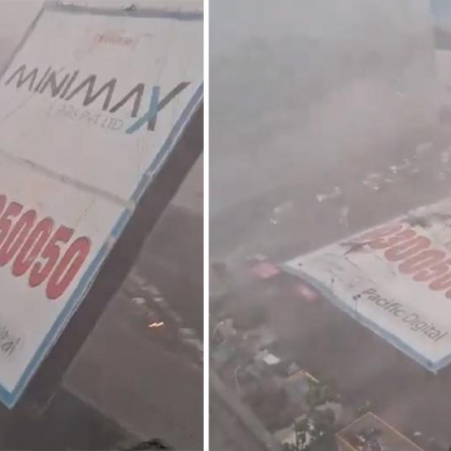 Snimljeno rušenje reklamnog panoa