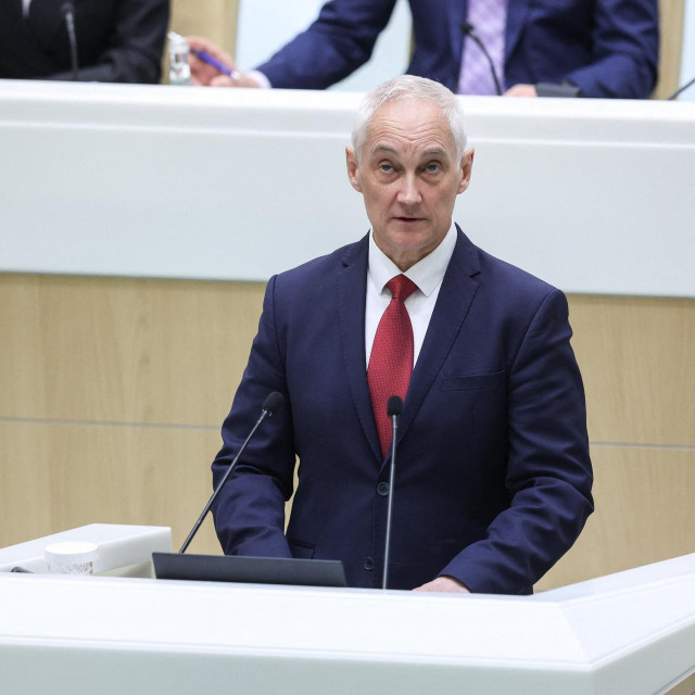 Andrej Belousov tijekom govora u gornjem domu ruskog parlamenta