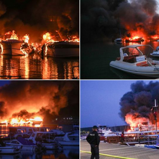 Požar u marini u Medulinu