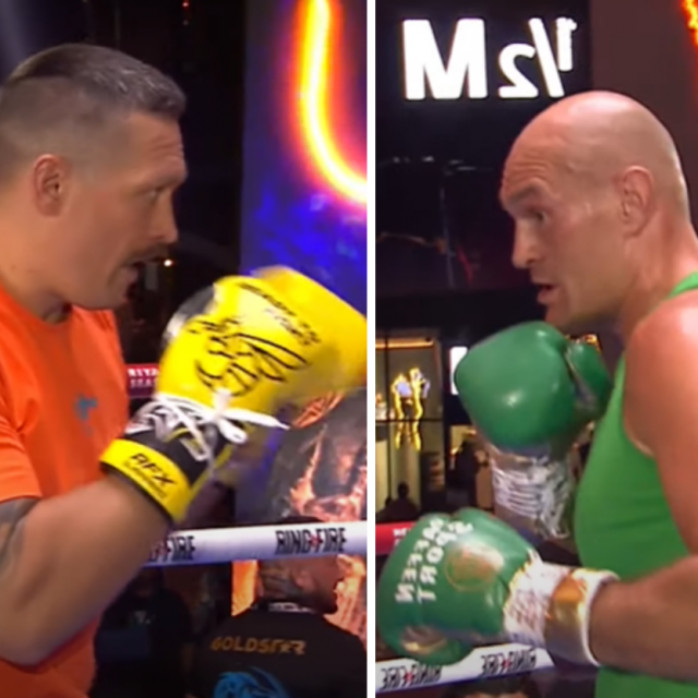 Oleksandr Usyk (lijevo) i Tyson Fury (desno)