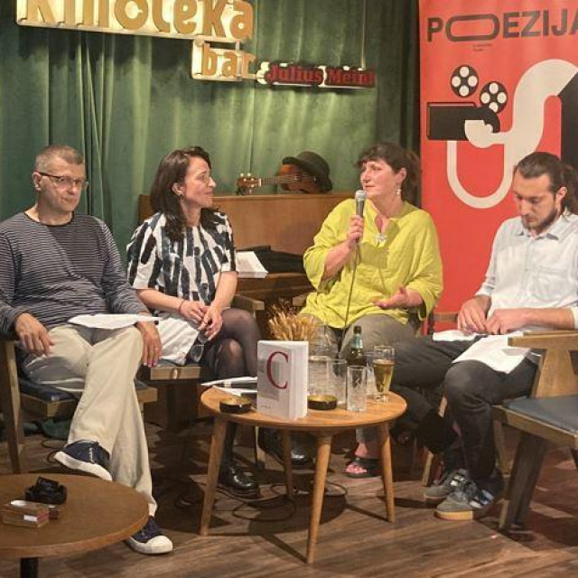 Tribina Poezija u drugom filmu: Davor Šalat, Sanja Baković, Evelina Rudan i Pablo Srdanović