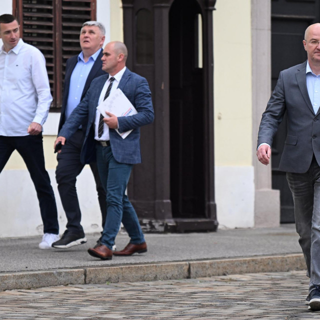 Dužnosnici Domovinskog pokreta: Ivan Penava, Damir Barna, Josip Dabro, Mario Radić