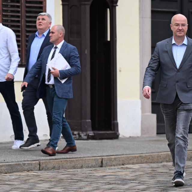 Dužnosnici Domovinskog pokreta Ivan Penava, Damir Barna, Josip Dabro i Mario Radić 