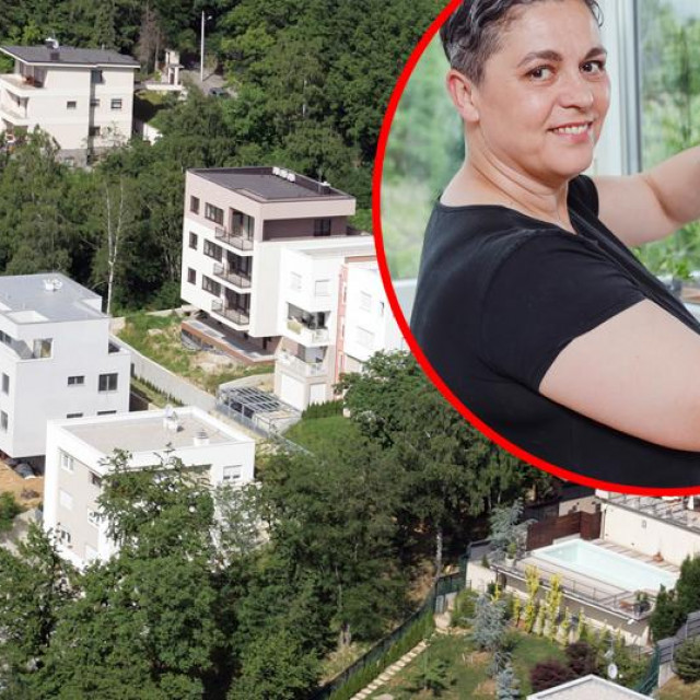 Šestine iz zraka/Ilustracija i Marijana Šimunić Raić, autorica knjige ‘U vilama hrvatske elite‘ (u krugu)