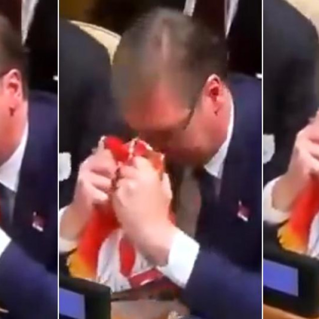 Aleksandar Vučić tijekom glasanja o Rezoluciji o Srebrenici u UN-u