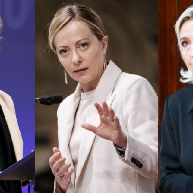 Ursula von der Leyen, Giorgia Meloni, Marine Le Pen