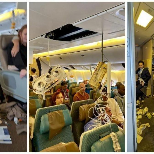 Putnici u avionu Singapore Airlines u kojem su se dogodile turbulencije