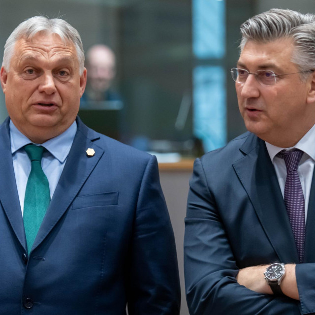 Andrej Plenković u Bruxellesu, u društvu Viktora Orbana