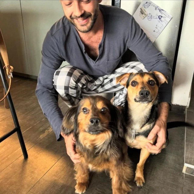 Matej Milošev s Gustavom i Mašom