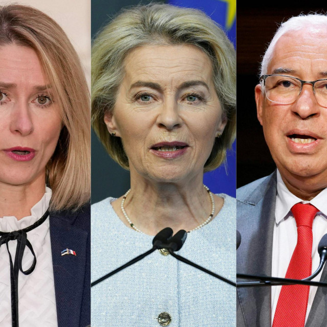 Kaja Kallas, Ursula von der Leyen i Antonio Costa