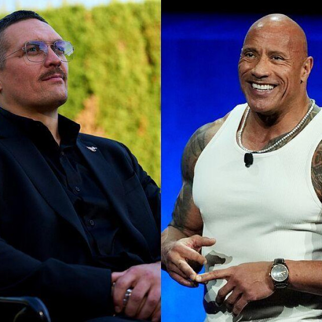 Oleksandr Usyk i Dwayne ‘The Rock‘ Johnson