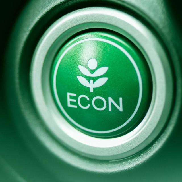 Eco tipka u automobilu, ilustracija